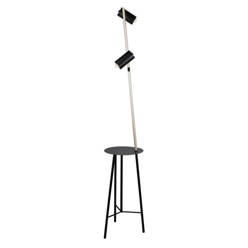 Designová podlahová lampa PERRET - 2xGU10, 15W, černá / zlatá