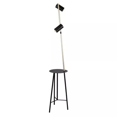 Designová podlahová lampa PERRET - 2xGU10, 15W, černá / zlatá