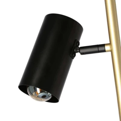 Designová podlahová lampa PERRET - 2xGU10, 15W, černá / zlatá