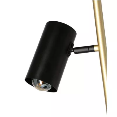 Designová podlahová lampa PERRET - 2xGU10, 15W, černá / zlatá