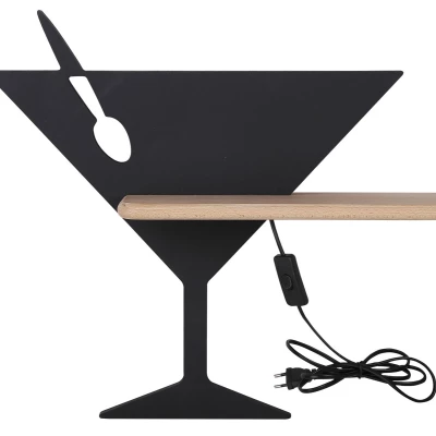 Dětské nástěnné LED světlo s poličkou do zásuvky PICCOLO - 4W, 4000K (denní bílá), černé