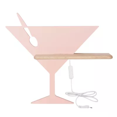 Dětské nástěnné LED světlo s poličkou do zásuvky PICCOLO - 4W, 4000K (denní bílá), růžové