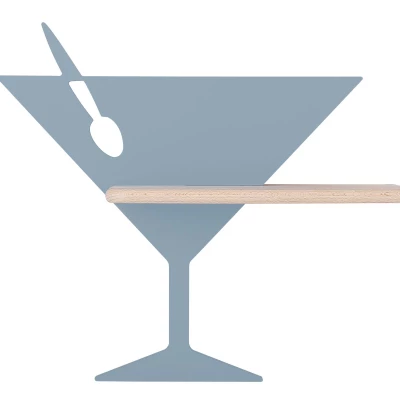 Dětské nástěnné LED světlo s poličkou PICCOLO - 4W, 4000K (denní bílá), modré