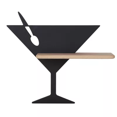 Dětské nástěnné LED světlo s poličkou PICCOLO - 4W, 4000K (denní bílá), černé