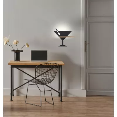 Dětské nástěnné LED světlo s poličkou PICCOLO - 4W, 4000K (denní bílá), černé