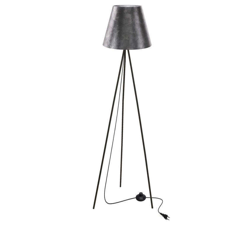 Designová lampa trojnožka PLATINO - 1xE27, 40W, černá / stříbrná