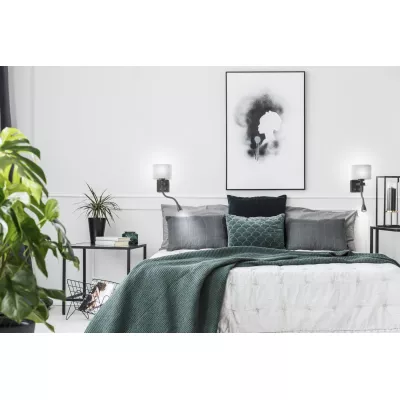 Nástěnná lampa se čtecím ramenem POLO - 1xE27, 40W + LED 2W, 3200K (teplá bílá), černá / šedá