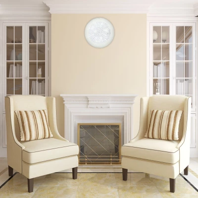 Nástěnné / stropní LED kulaté svítidlo PRISTINA - 16W, 6500K (studená bílá), 40cm, bílé / čiré