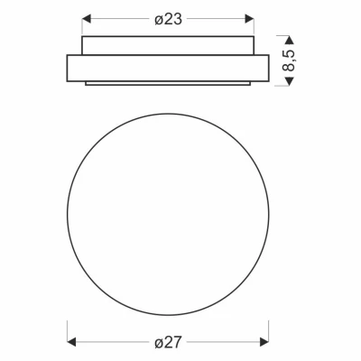 LED stropní svítidlo RABEL - 12W, 4000K (denní bílá), 27cm, čiré