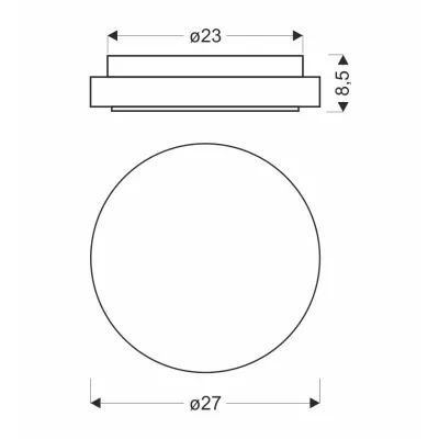 LED stropní svítidlo RABEL - 12W, 4000K (denní bílá), 27cm, čiré