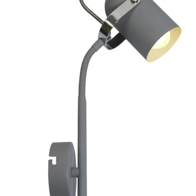 Nástěnná bodová lampa na čtení GRAY - 1xE14, 40W, šedá