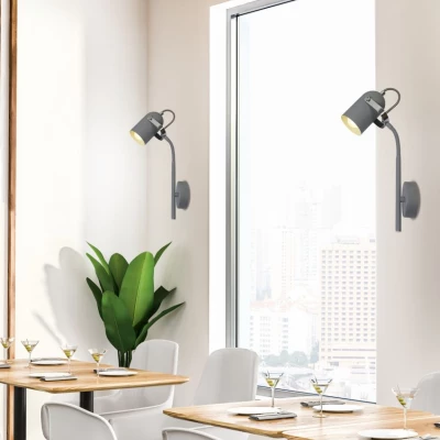 Nástěnná bodová lampa na čtení GRAY - 1xE14, 40W, šedá