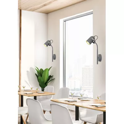 Nástěnná bodová lampa na čtení GRAY - 1xE14, 40W, šedá