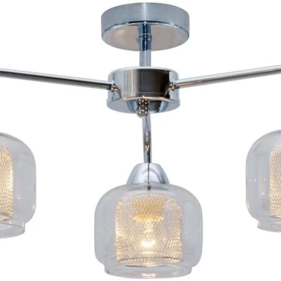 Stropní tříramenné osvětlení RAY - 3xE14, 40W, chromované