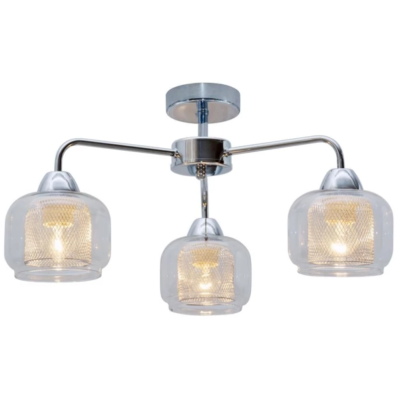 Stropní tříramenné osvětlení RAY - 3xE14, 40W, chromované