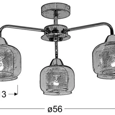 Stropní tříramenné osvětlení RAY - 3xE14, 40W, chromované