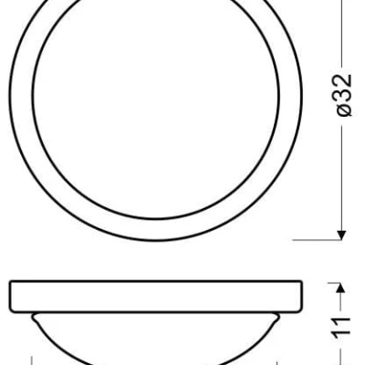 Kulaté stropní svítidlo RODA - 2xE27, 60W, 32cm, chromované