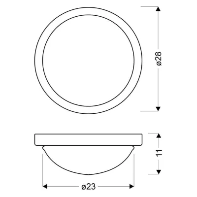 Kulaté stropní svítidlo RODA - 1xE27, 60W, 28cm, chromované