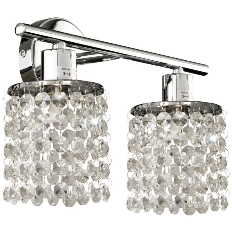 Art deco nástěnné osvětlení ROYAL - 2xG9, 40W, chromované / čiré