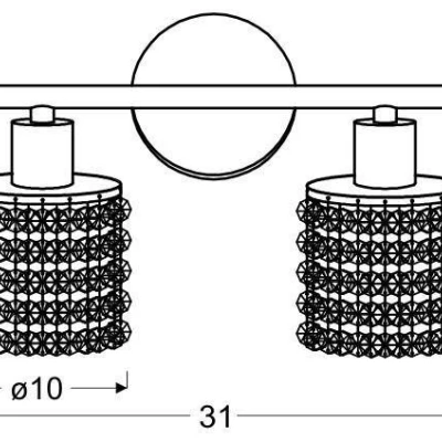 Art deco nástěnné osvětlení ROYAL - 2xG9, 40W, chromované / čiré