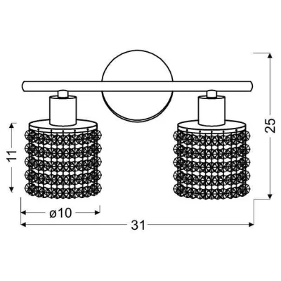 Art deco nástěnné osvětlení ROYAL - 2xG9, 40W, chromované / černé