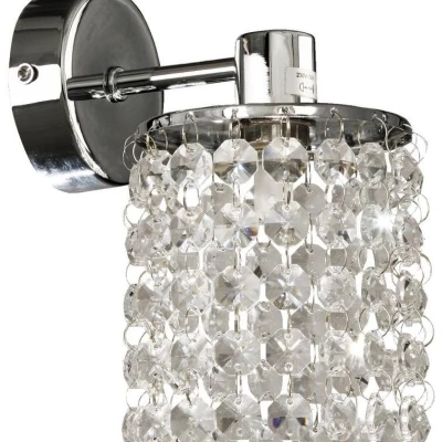 Art deco nástěnné osvětlení ROYAL - 1xG9, 40W, chromované / čiré