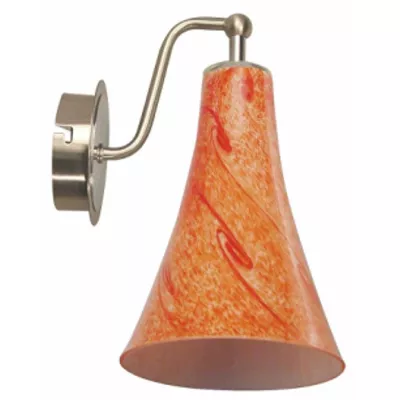 Moderní nástěnné osvětlení RUFI - 1xE14, 40W, stříbrné / oranžové