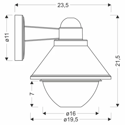Venkovní nástěnná lampa SAGINIA - 1xE27, 40W, černá