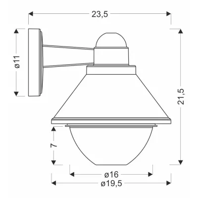 Venkovní nástěnná lampa SAGINIA - 1xE27, 40W, černá