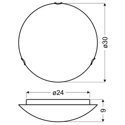 Nástěnné / stropní osvětlení SARA - 1xE27, 60W, 30cm, kulaté, chromované / bílé