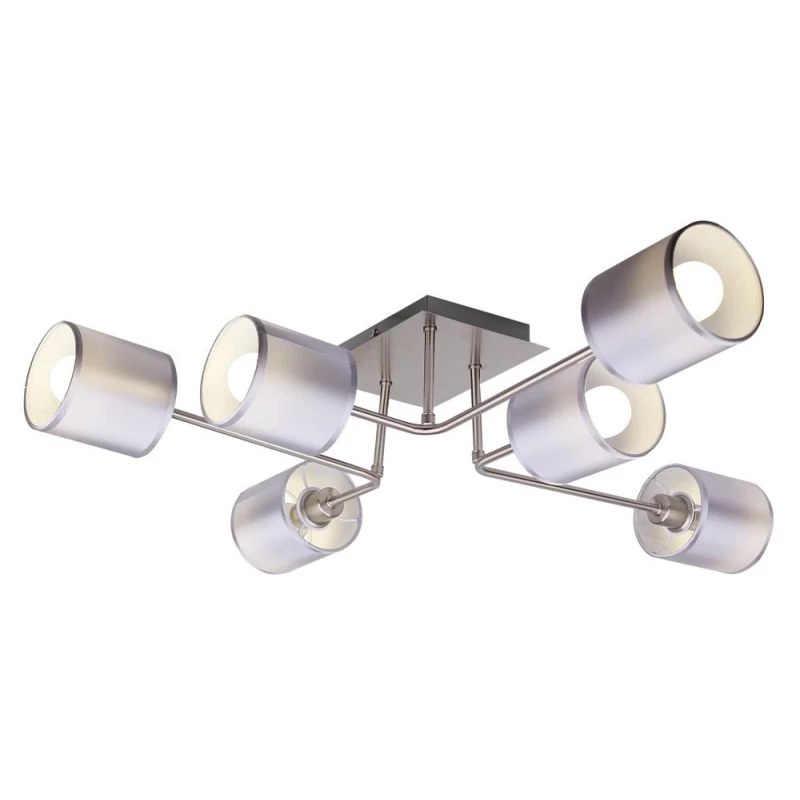 Moderní stropní osvětlení SAX - 6xE14, 40W, stříbrné
