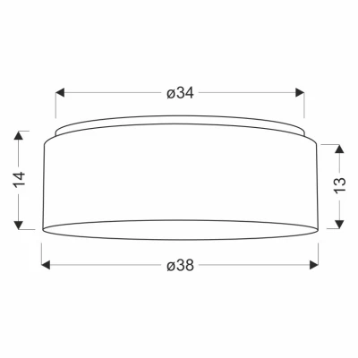 Moderní kulatá stropnice SFONDO - 2xE27, 40W, 38cm, frappé