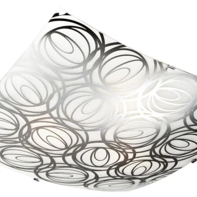 Moderní stropní osvětlení SILK - 1xE27, 60W, 30x30cm, hranaté, chromované / bílé