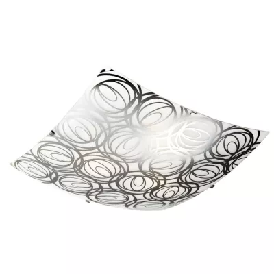 Moderní stropní osvětlení SILK - 1xE27, 60W, 30x30cm, hranaté, chromované / bílé