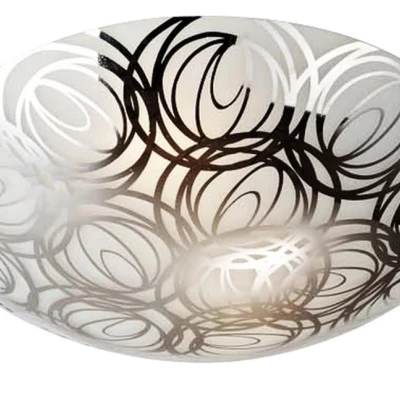 Moderní stropní osvětlení SILK - 1xE27, 60W, 30cm, kulaté, chromované / bílé