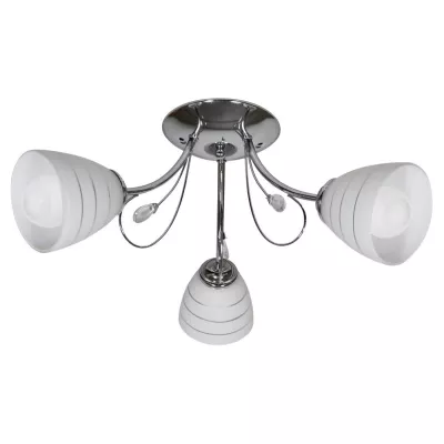 Stropní přisazený tříramenný lustr SIMPLI - 3xE27, 40W, chromovaný / bílý