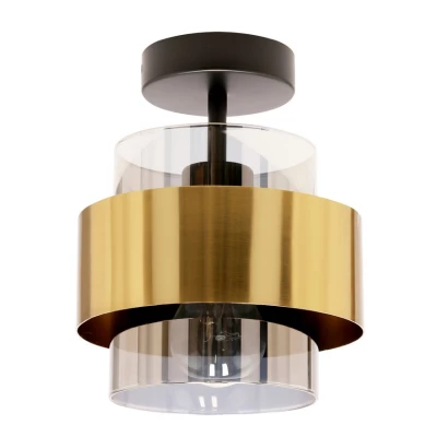 Moderní stropní osvětlení SPIEGA - 1xE27, 60W, černé / mosazné