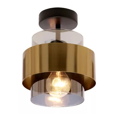 Moderní stropní osvětlení SPIEGA - 1xE27, 60W, černé / mosazné