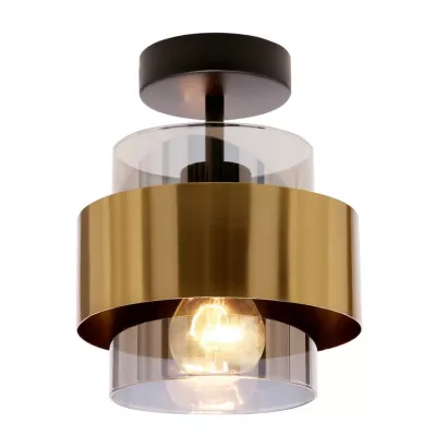 Moderní stropní osvětlení SPIEGA - 1xE27, 60W, černé / mosazné