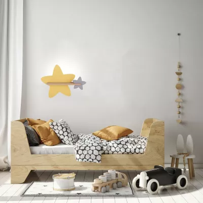 Dětské nástěnné LED svítidlo s poličkou STAR - 5W, 4000K (denní bílá), žluté / hnědé