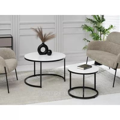 Set konferenčních stolků JACEK - bílý / černý