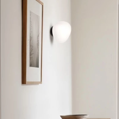 Nástěnné osvětlení v japandi stylu STONES - 1xE27, 40W, 20cm, černé / bílé
