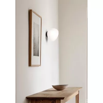 Nástěnné osvětlení v japandi stylu STONES - 1xE27, 40W, 20cm, černé / bílé