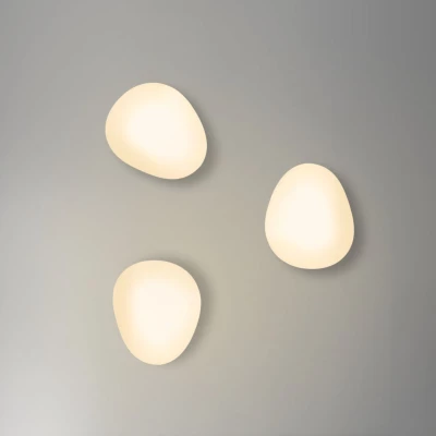 Nástěnné osvětlení v japandi stylu STONES - 1xE27, 40W, 20cm, černé / bílé