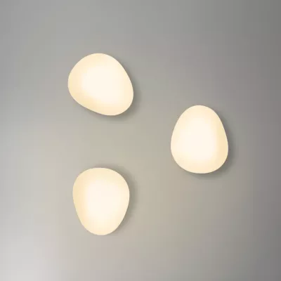 Nástěnné osvětlení v japandi stylu STONES - 1xE27, 40W, 20cm, černé / bílé