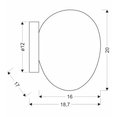 Nástěnné osvětlení v japandi stylu STONES - 1xE27, 40W, 20cm, černé / bílé