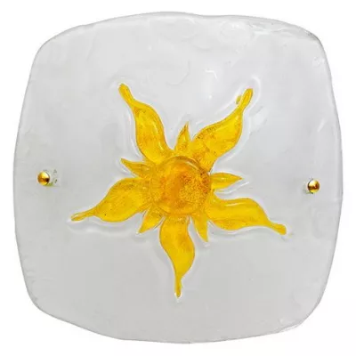Stropní přisazené osvětlení SUN - 1xE27, 60W, bílé / žluté