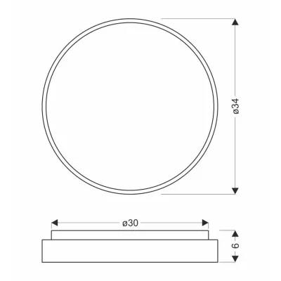 LED stropnice s efektem hvězdné oblohy TEXAS - 18W, 4000K (denní bílá), 34cm, kulaté, bílé