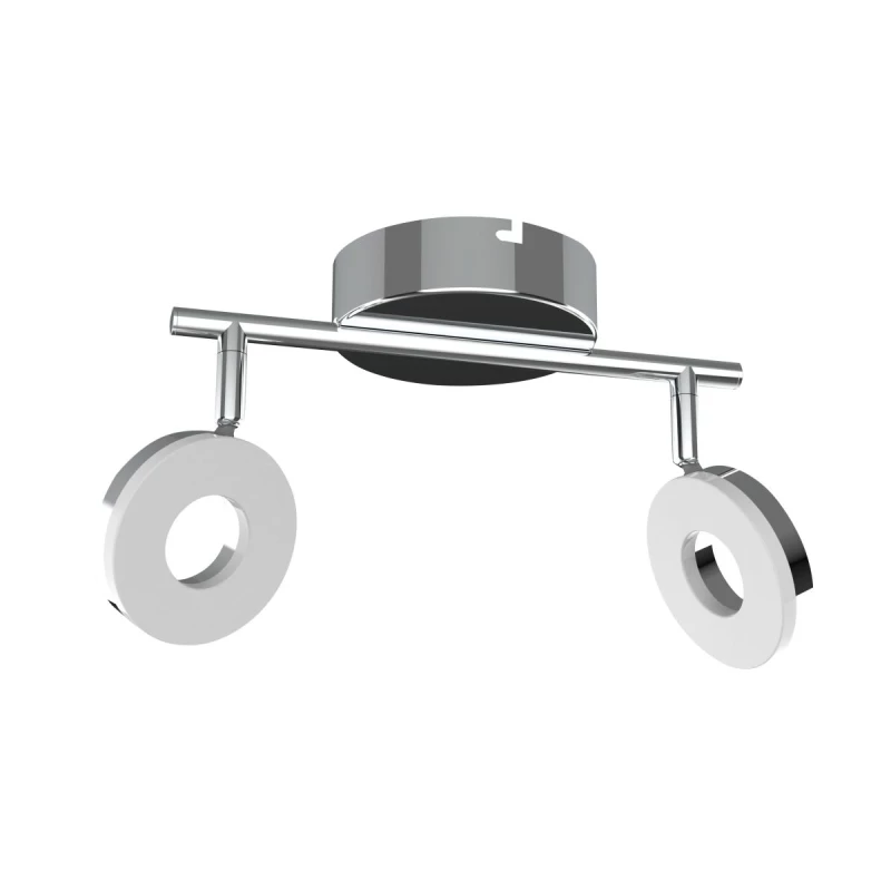 LED nástěnné / stropní světlo THEMA - 2x5W, 3000K (teplá bílá), chromované