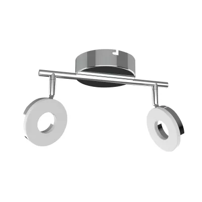 LED nástěnné / stropní světlo THEMA - 2x5W, 3000K (teplá bílá), chromované